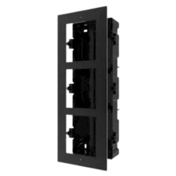DS-KD-ACF3/BLACK, Hikvision, modulaire intercom, inbouwframe 3 hoog, zwart
