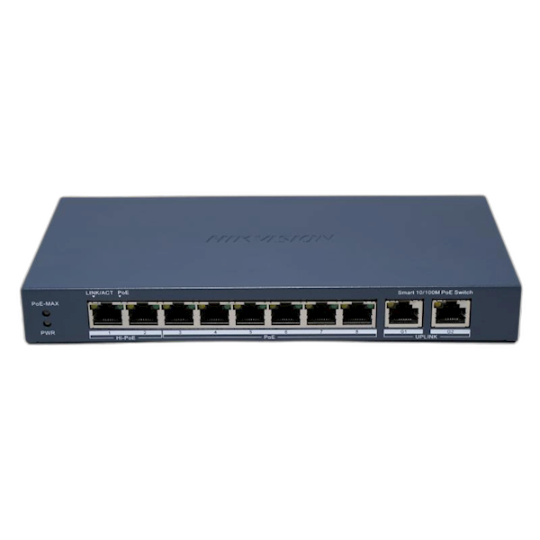 DS-3E1310HP-EI(B) Hikvision, 100Mbit managed poe switch 8 poorten