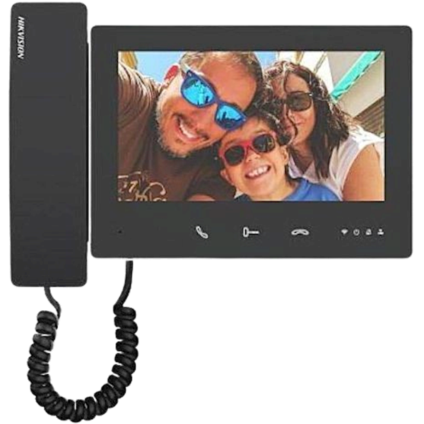 DS-KH7300EY-WTHE2 Hikvision intercom, 2-draads HD binnenpost met hoorn zwart