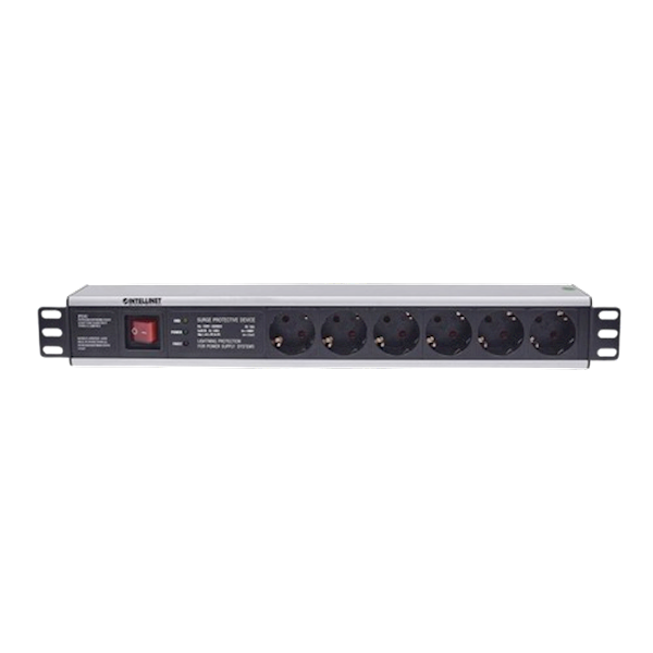 713962 19" 1,5U rackmount PDU met 6 uitgangen