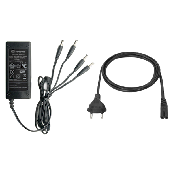 DC12V5A, 5 ampere voeding met 4 aansluitingen
