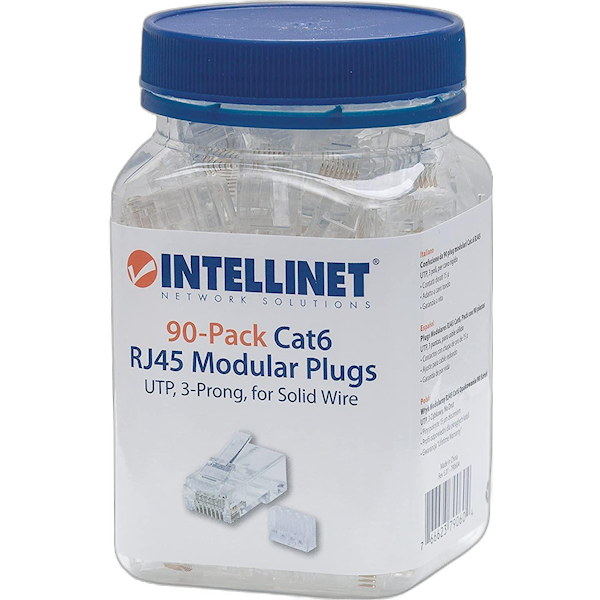 790604, 90-Pack Cat6 RJ45 Modular Plugs